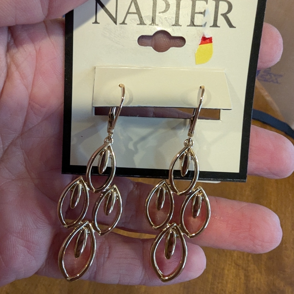 Napier‎ Gold Cascading Loop Earrings